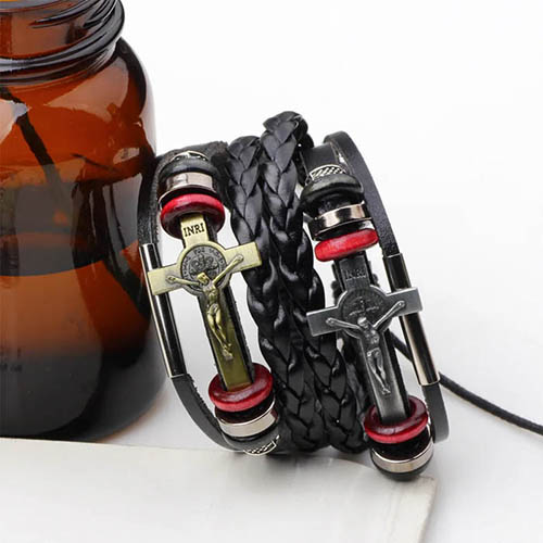 Jesus cross bracelet men