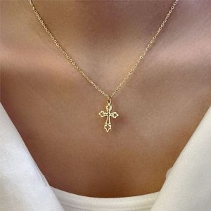 Stainless steel crosses necklace for women